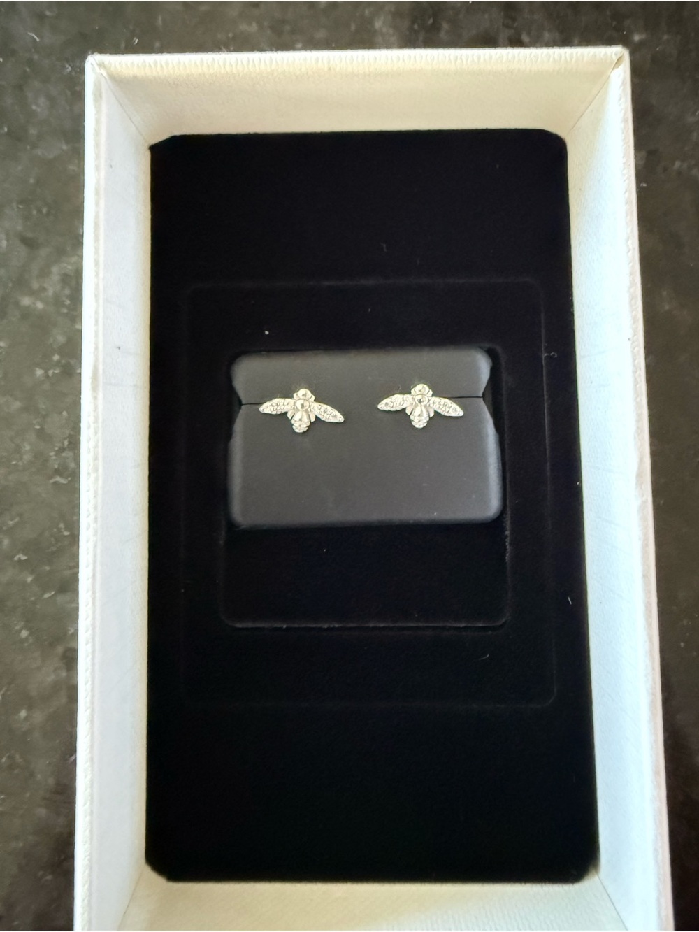 Sterling Silver Bee Stud Earrings - Silver Women's Jewelry